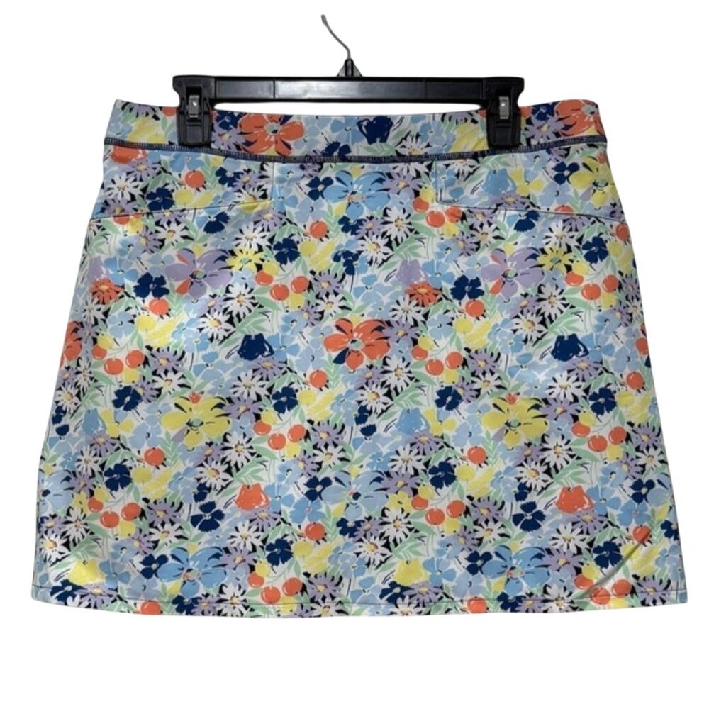 NWT Ralph Lauren 15" Performance Pleated Mini Skort $148 LARGE Floral